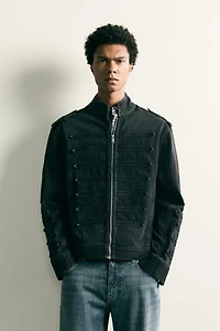 CROPPED FIT TAB DETAIL JACKET