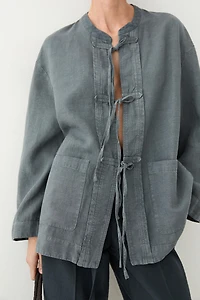 Kimono en 100 % lin à nouer