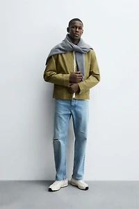 TEXTURED ZIP-UP OVERSHIRT