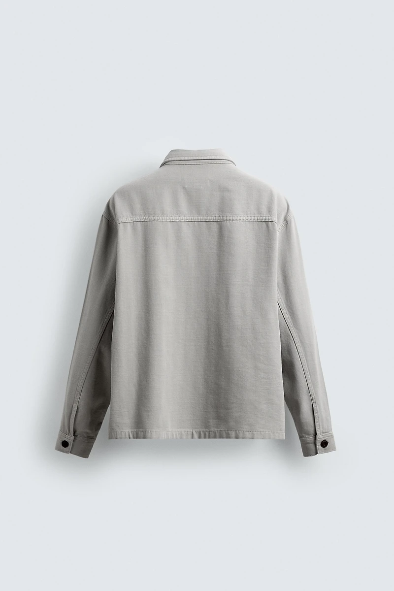 HERRINGBONE BOXY FIT OVERSHIRT