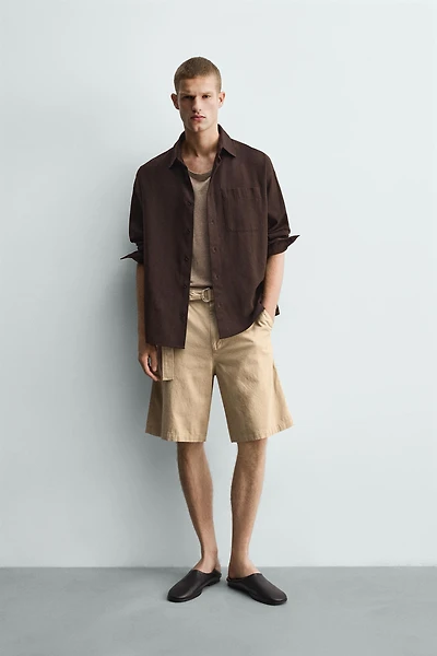 BELTED RELAXED FIT SHORTS