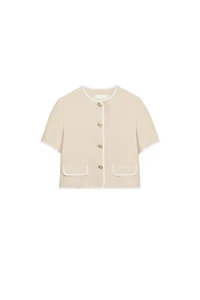 SHORT SLEEVE CONTRAST TRIM BLAZER