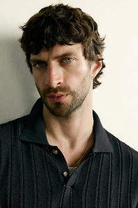 OPEN-KNIT TEXTURED POLO