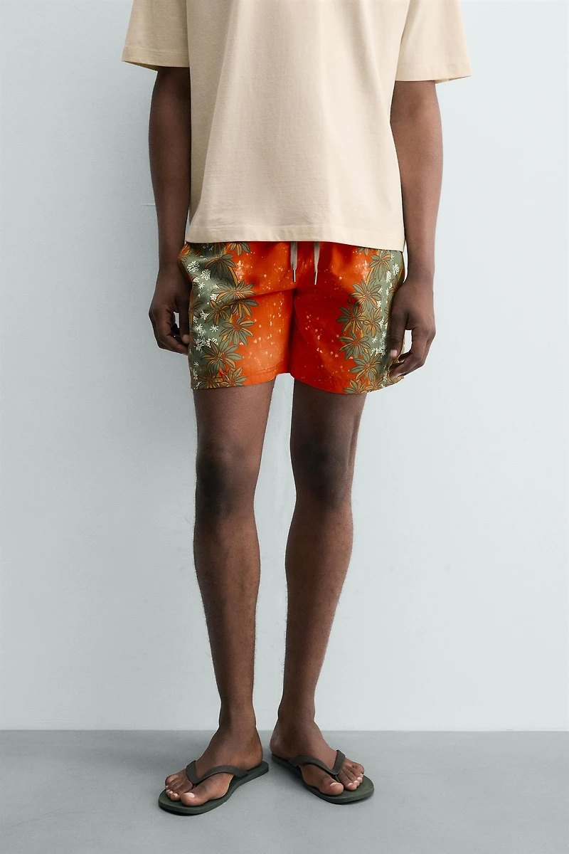 MAILLOT DE BAIN LONG À IMPRIMÉ FLORAL