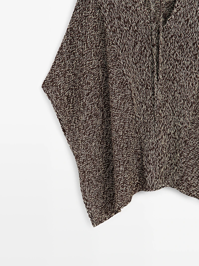 Cotton blend knit cape