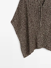 Cotton blend knit cape