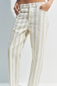 ZW COLLECTION MID-RISE STRIPED TAPERED JEANS