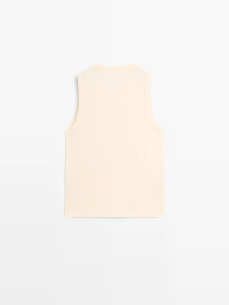 Débardeur col rond 100 % coton