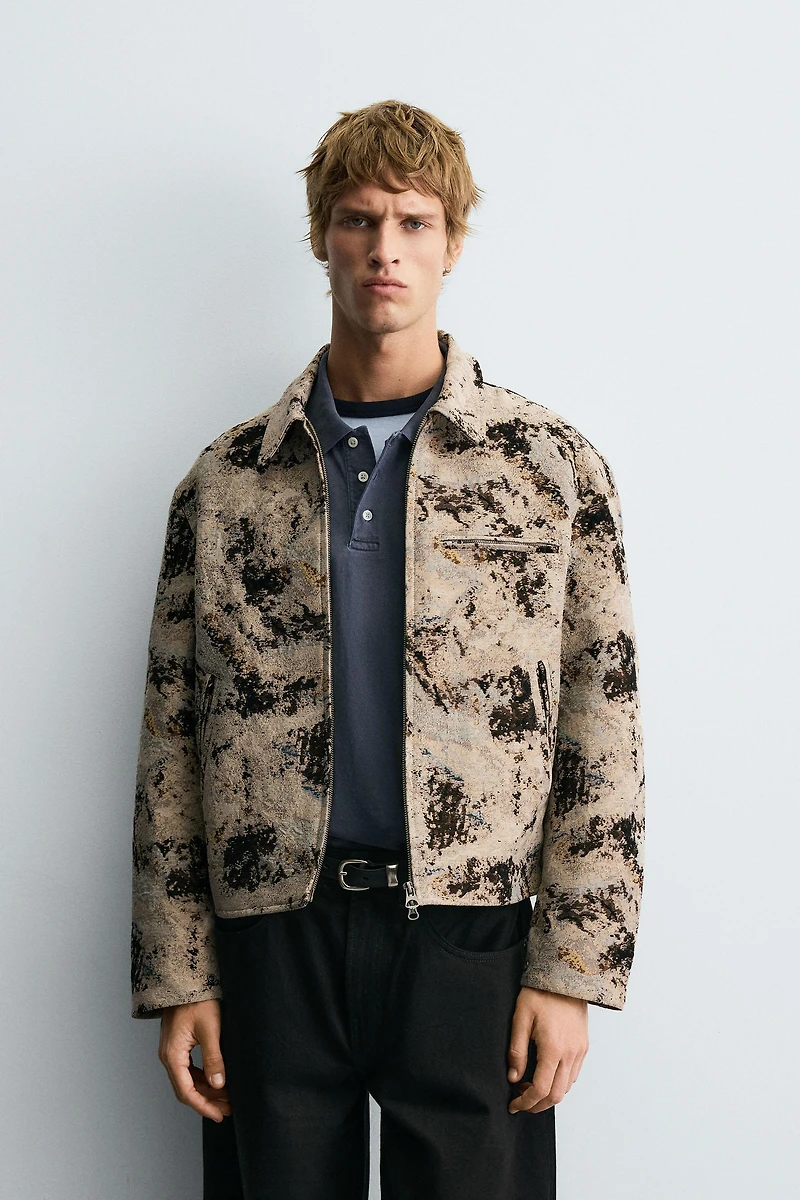 TEXTURED JACQUARD JACKET