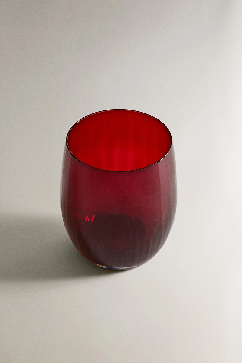CHRISTMAS CRYSTALLINE TUMBLER WITH A RAISED DESIGN