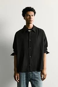 RELAXED FIT TEXTURED OVERSHIRT