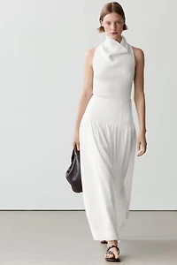 Midi skirt with yoke detail