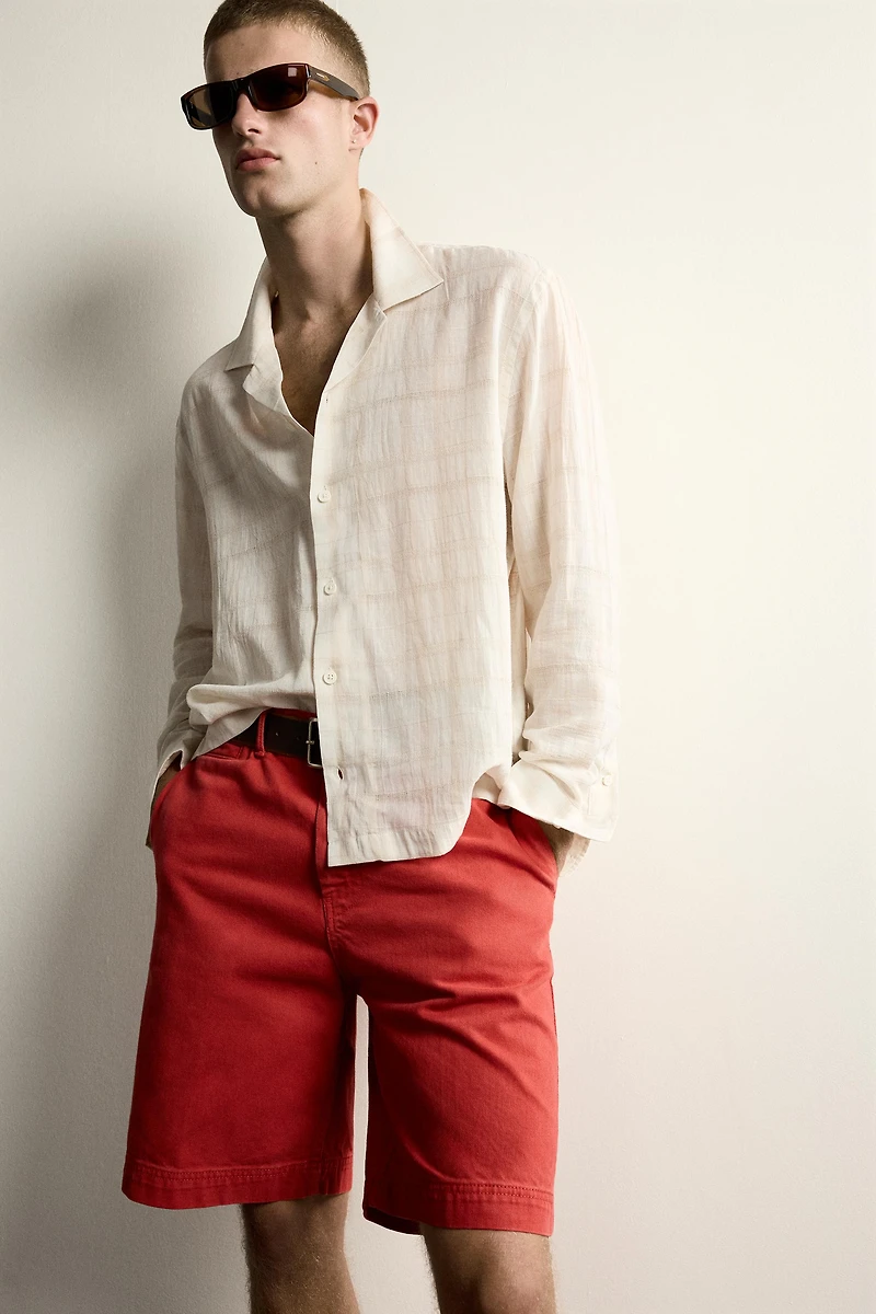 CHEMISE RELAXED FIT JACQUARD COTON-LIN