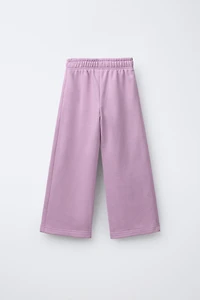 TEXT PRINT WIDE LEG PANTS