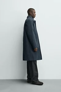QUILTED TECHNICAL TRENCH COAT WITH FIREMAN CLASP