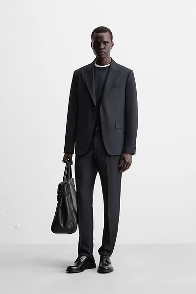 HERRINGBONE SUIT PANTS