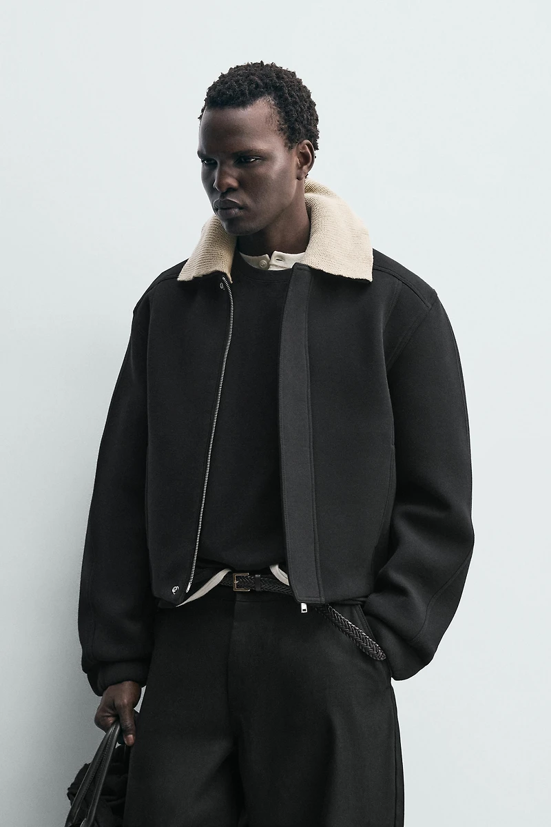 BLOUSON TECHNIQUE COL EN CONTRASTE