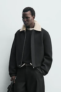 BLOUSON TECHNIQUE COL EN CONTRASTE