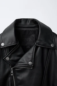 FAUX LEATHER BIKER JACKET