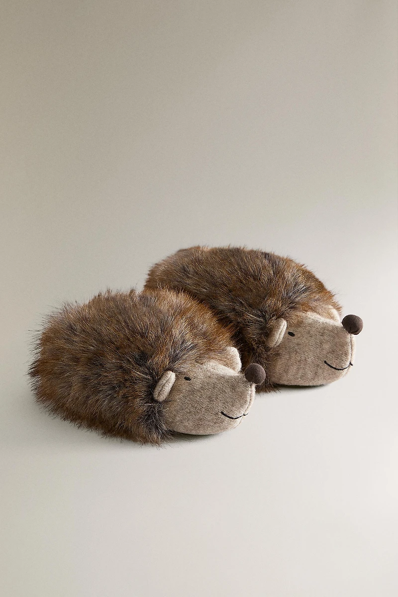 CHILDREN'S HEDGEHOG SLIPPERS