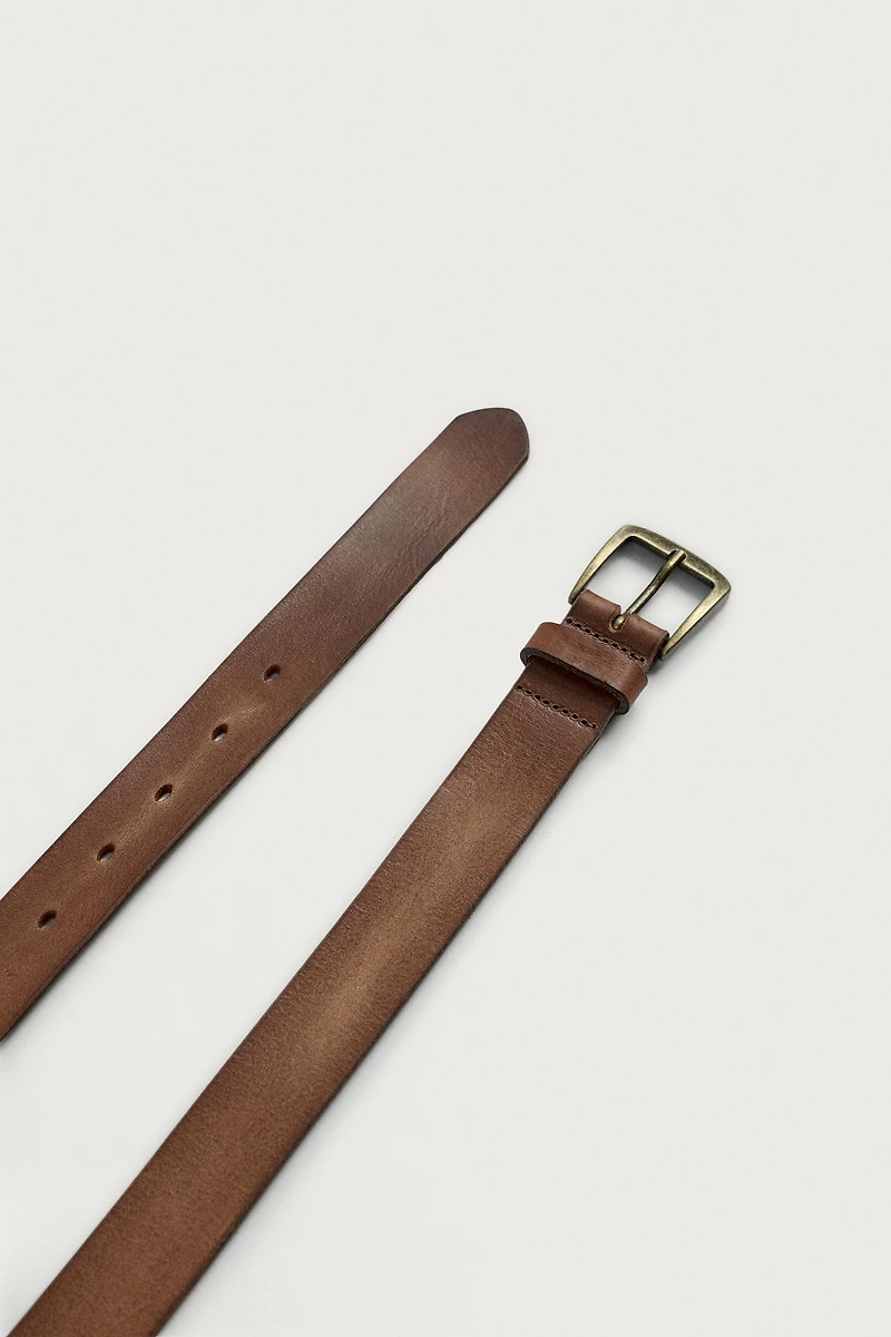 VINTAGE EFFECT LEATHER BELT