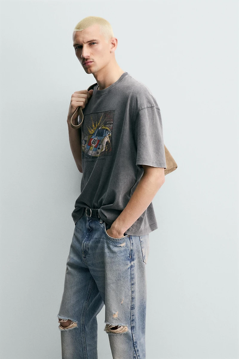 WASHED COMIC PRINT T-SHIRT