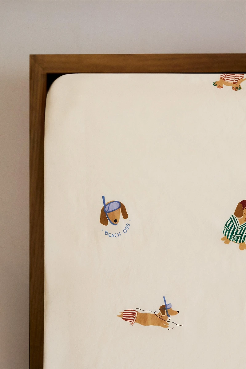 KIDS' DOGS FITTED SHEET