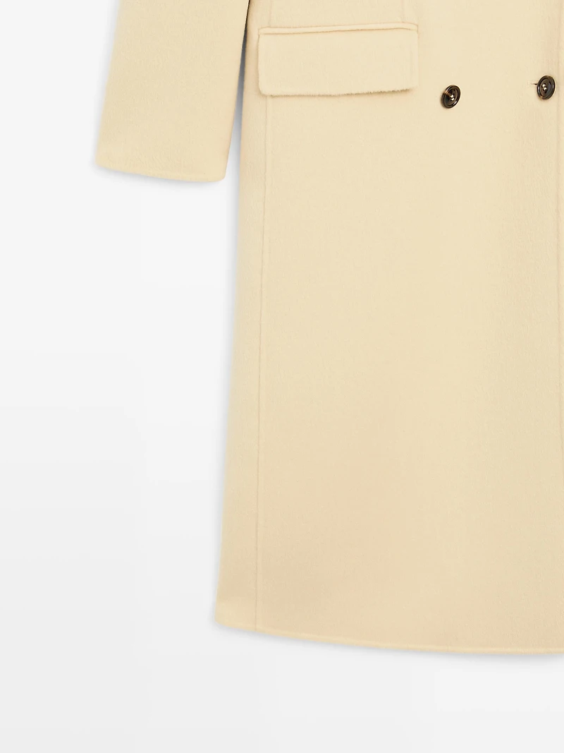 Long wool blend surplice coat