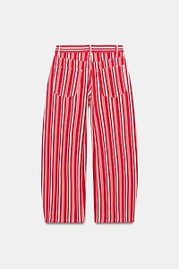 ZW COLLECTION STRIPED MID-RISE BALLOON CAPRI JEANS