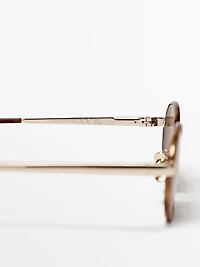 Contrast round sunglasses