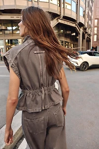 Z1975 HIGH-COLLAR DENIM VEST
