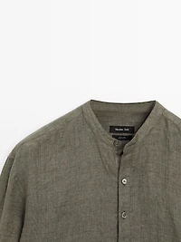 Chemise regular fit lin délavé