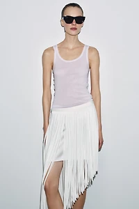 ZW COLLECTION ASYMMETRIC FRINGE SKIRT