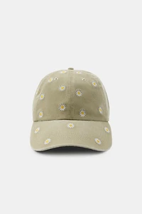 FLORAL EMBROIDERY TWILL CAP