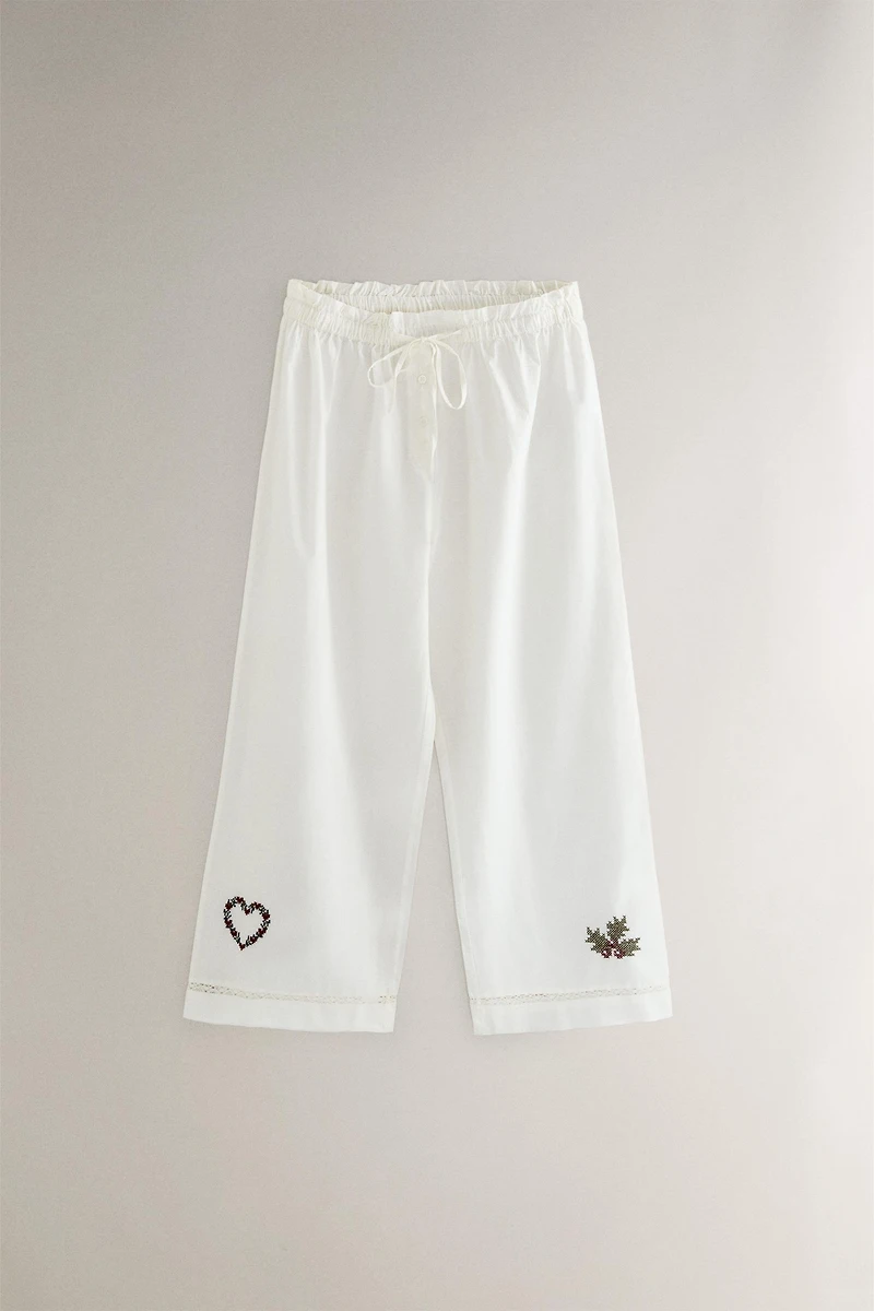 EMBROIDERED CHRISTMAS PANTS