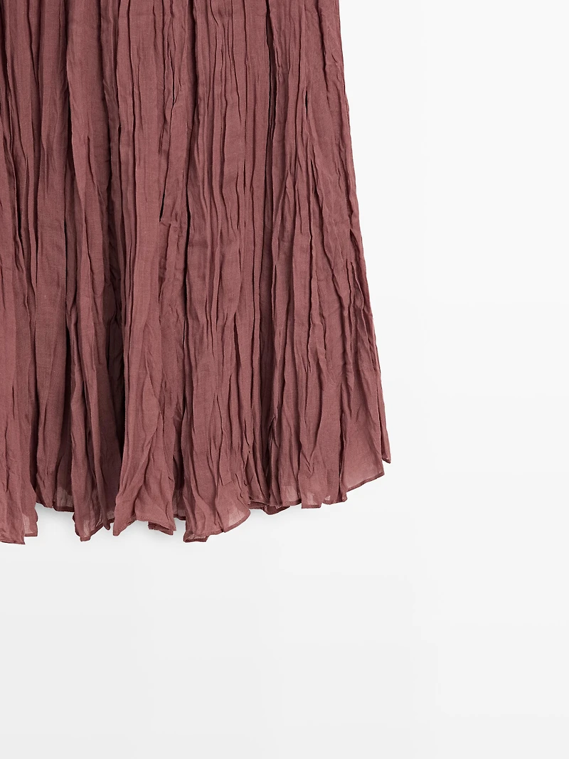 Flowing godet midi skirt
