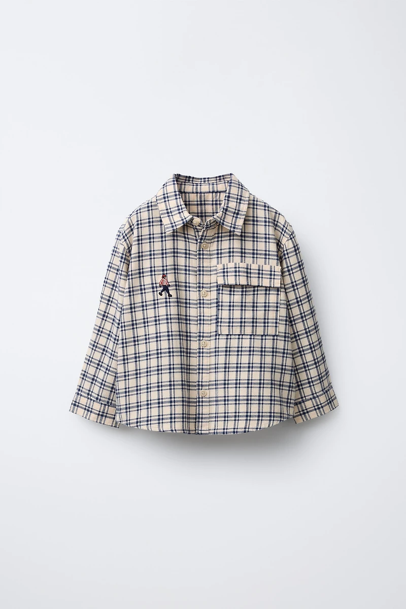 PLAID EMBROIDERED SHIRT