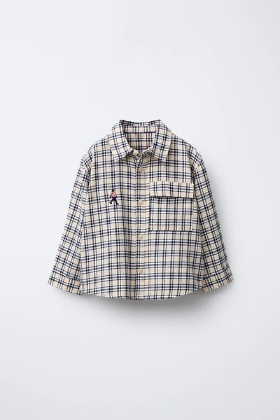 PLAID EMBROIDERED SHIRT