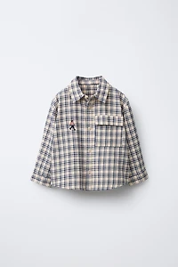 PLAID EMBROIDERED SHIRT