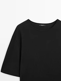 Sweater with contrast lace detail