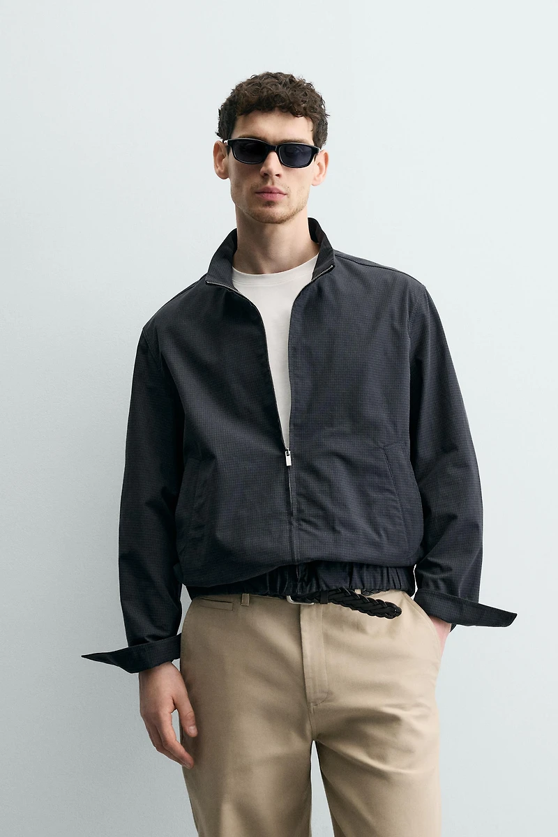 PLAID REGULAR FIT BOMBER JACKET