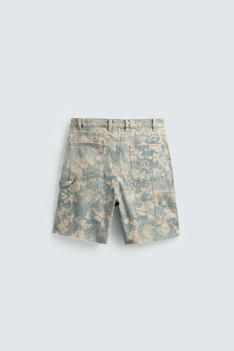 FLORAL PRINT CARPENTER POCKET SHORTS