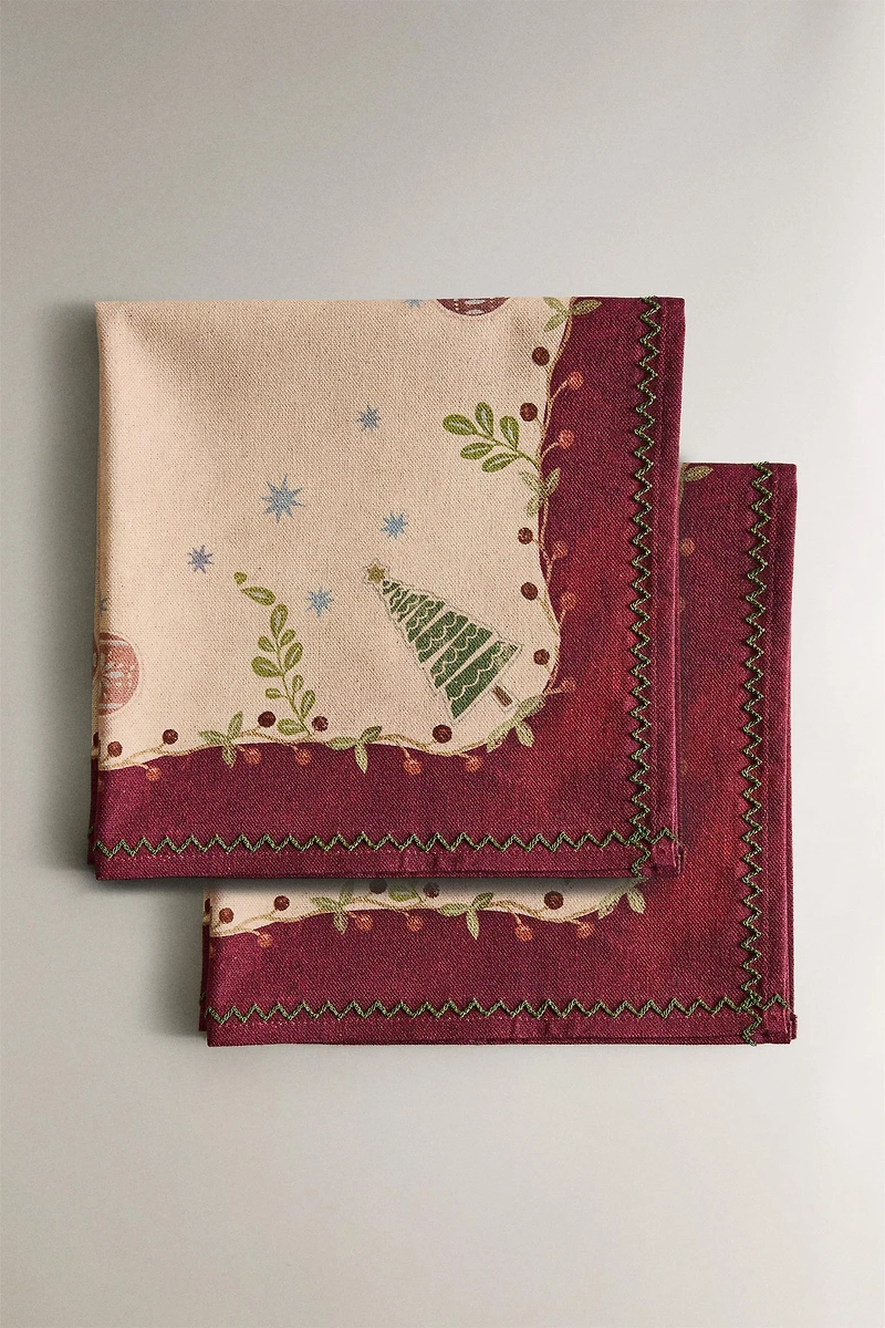 SET OF CHRISTMAS PRINT NAPKINS (SET OF 2)
