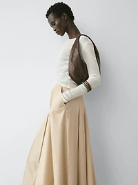 Jupe midi plissée coton