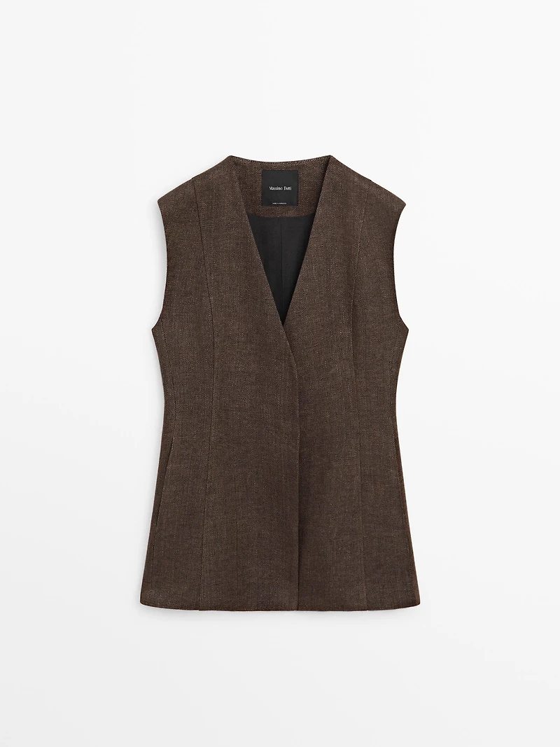 Gilet de costume en lin