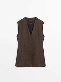 Gilet de costume en lin