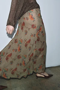 ZW COLLECTION FLORAL WOOL SKIRT
