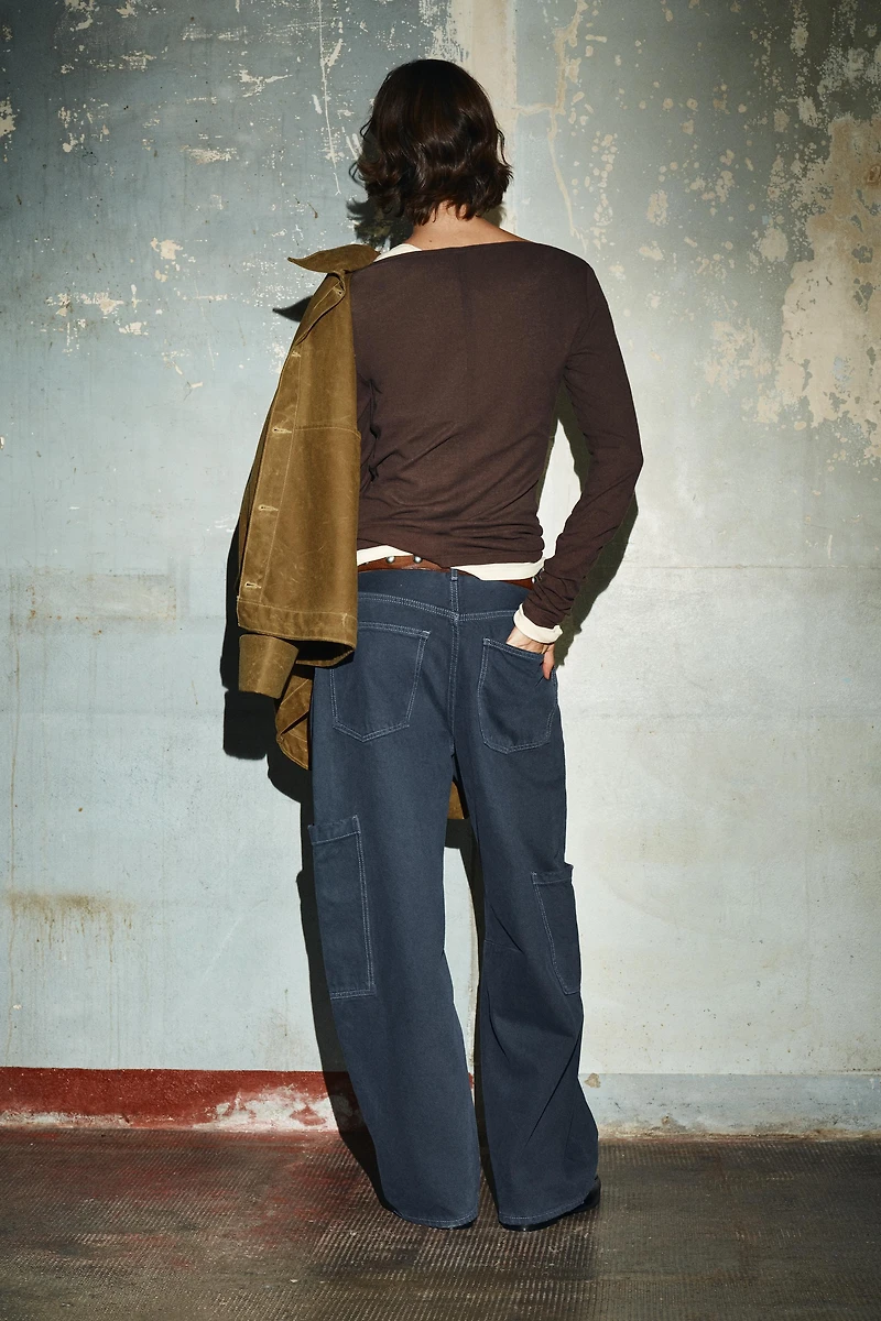 TRF BAGGY BALLOON JEANS WITH POCKETS