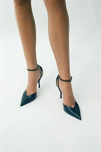 SLINGBACK ANKLE STRAP HEELS