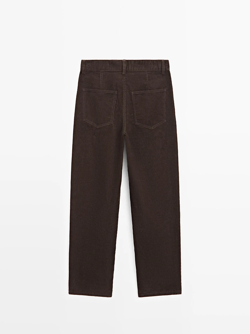 Barrel fit corduroy trousers